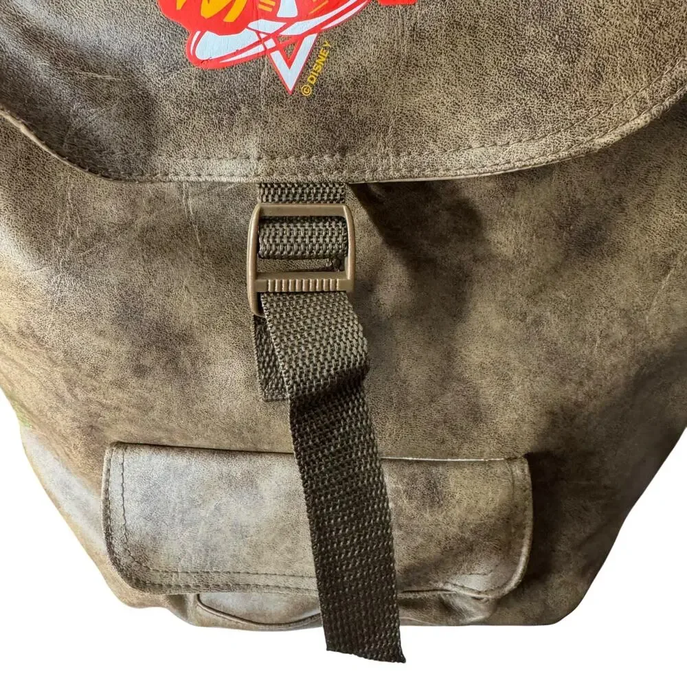 Disney’s TaleSpin Faux Leather Backpack Brown Baloo Vintage Style Bag